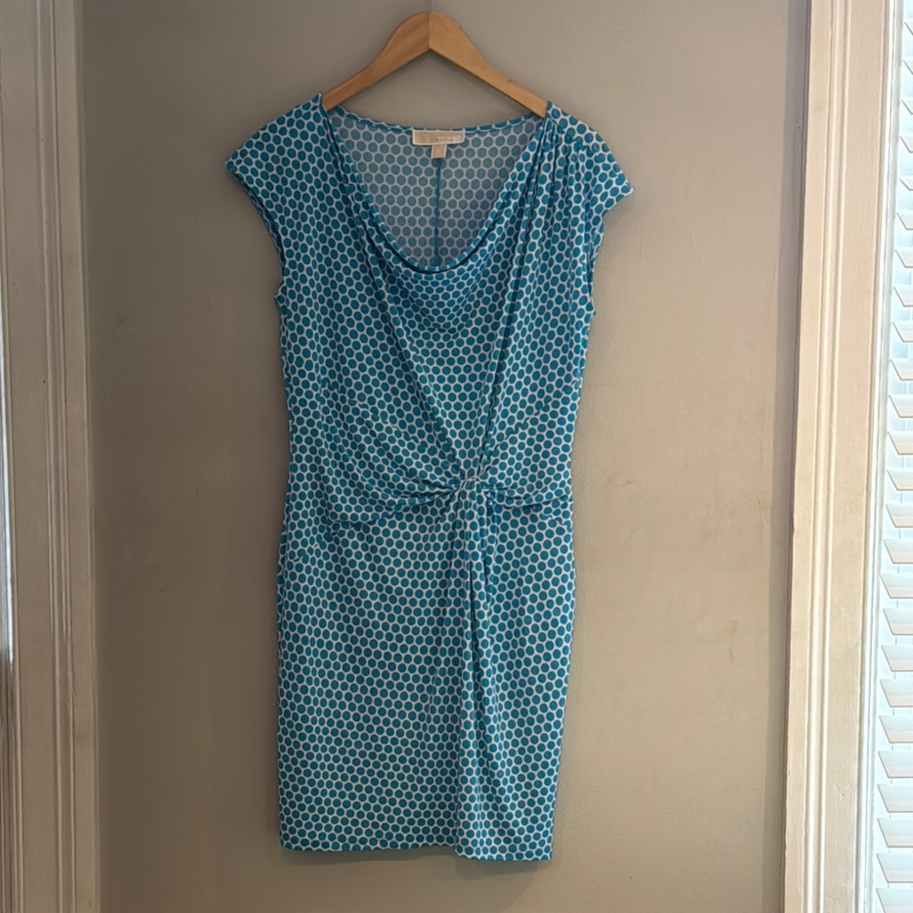 Elegant Blue Patterned Mini Dress